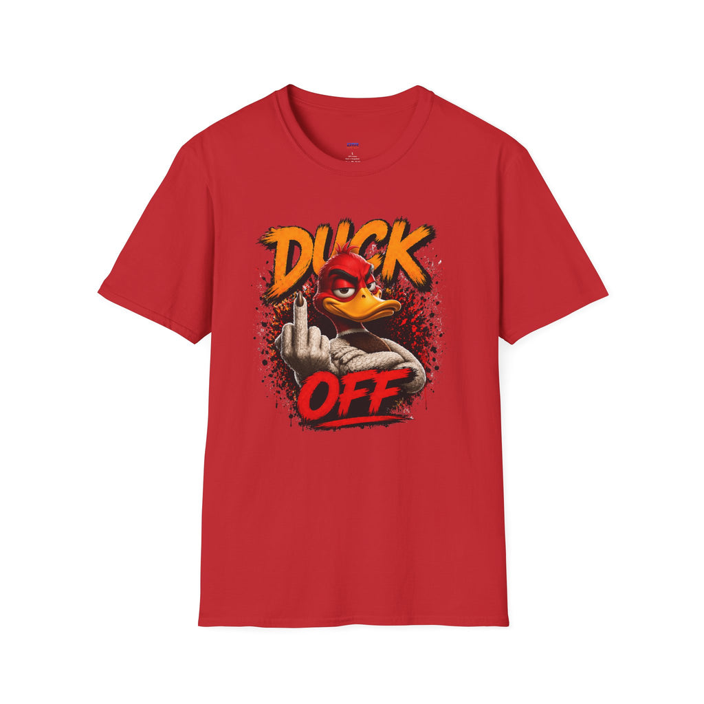 Graphic T-Shirt — 'Duck Off' Angry Duck Middle Finger Design