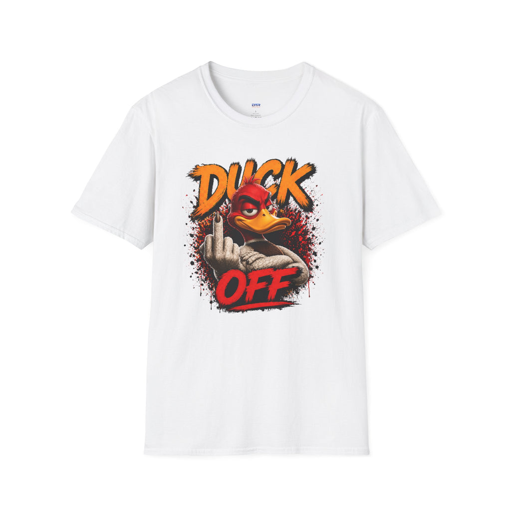 Graphic T-Shirt — 'Duck Off' Angry Duck Middle Finger Design