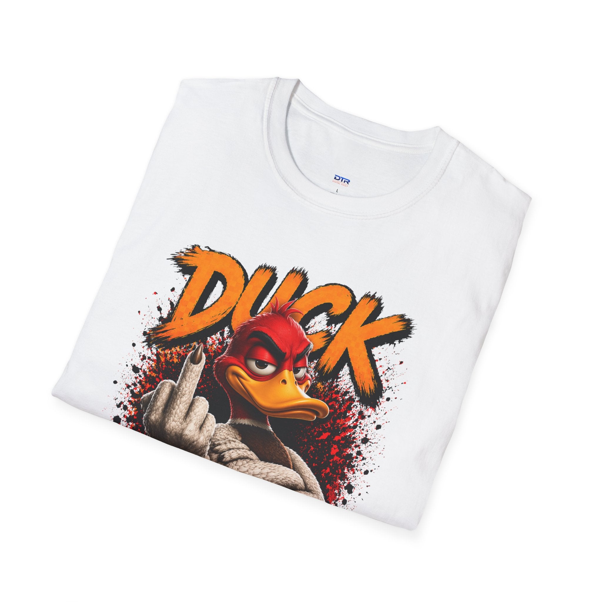 Graphic T-Shirt — 'Duck Off' Angry Duck Middle Finger Design