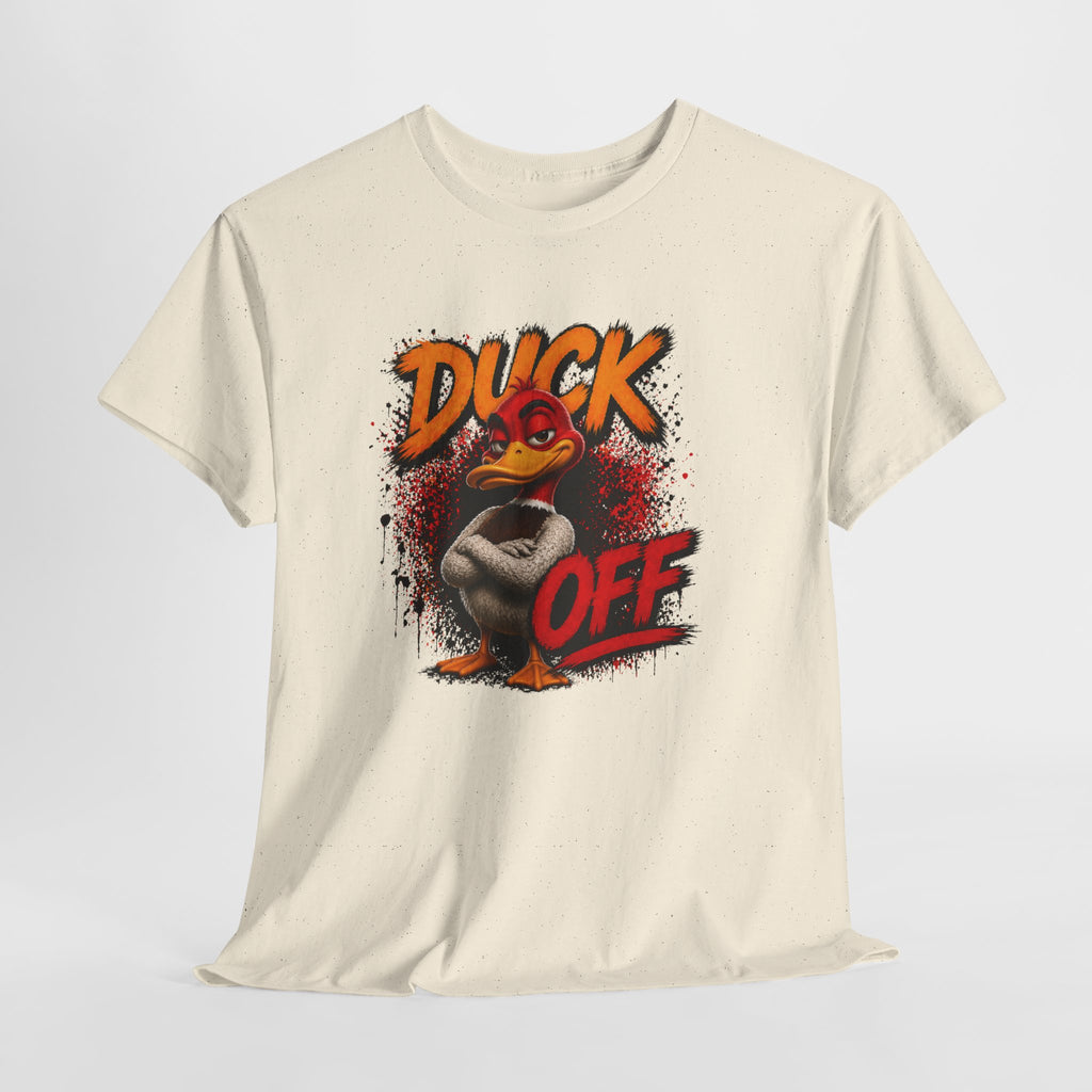 Duck Off Graphic Tee — Funny Angry Duck Shirt Clean Version