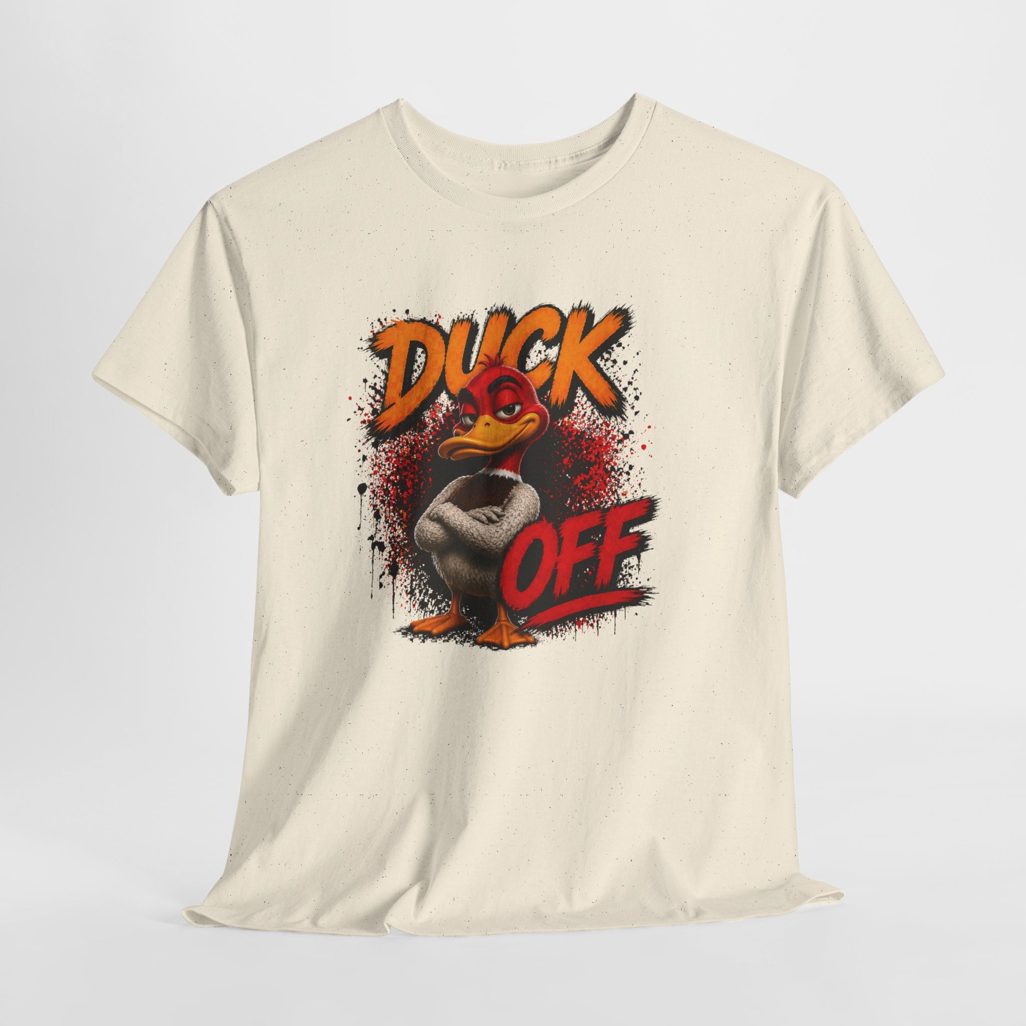 Duck Off Graphic Tee — Funny Angry Duck Shirt Clean Version
