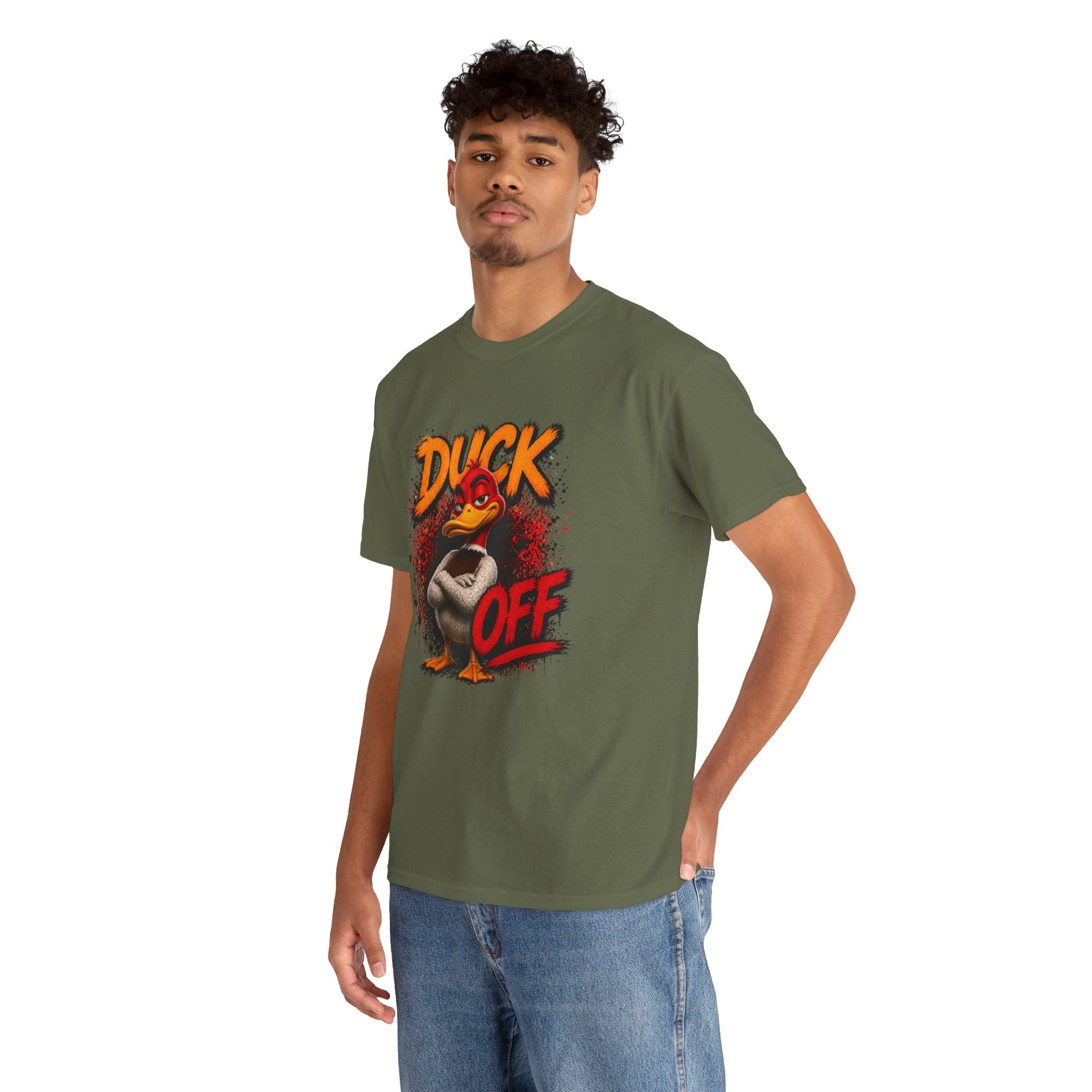 Duck Off Graphic Tee — Funny Angry Duck Shirt Clean Version