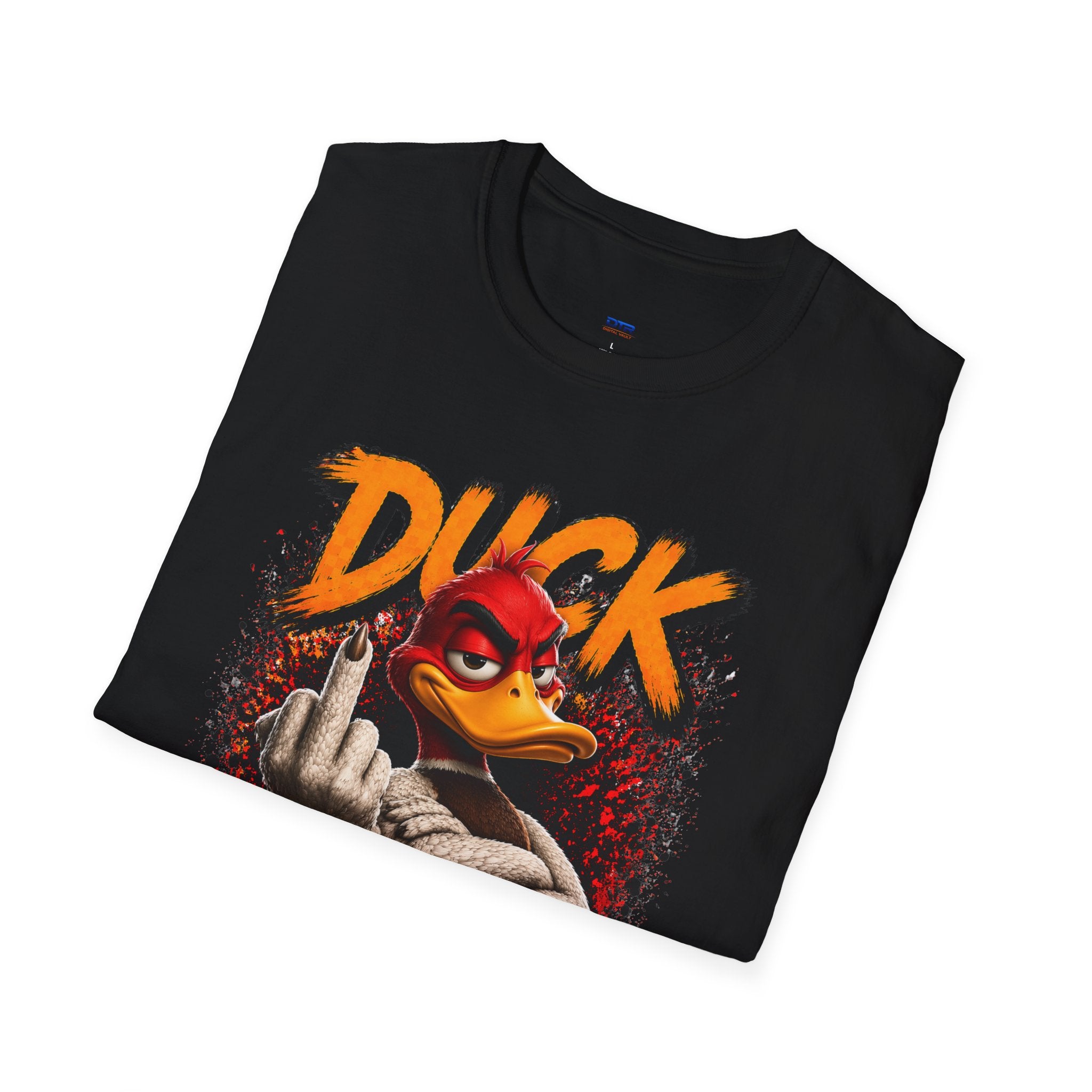 Graphic T-Shirt — 'Duck Off' Angry Duck Middle Finger Design