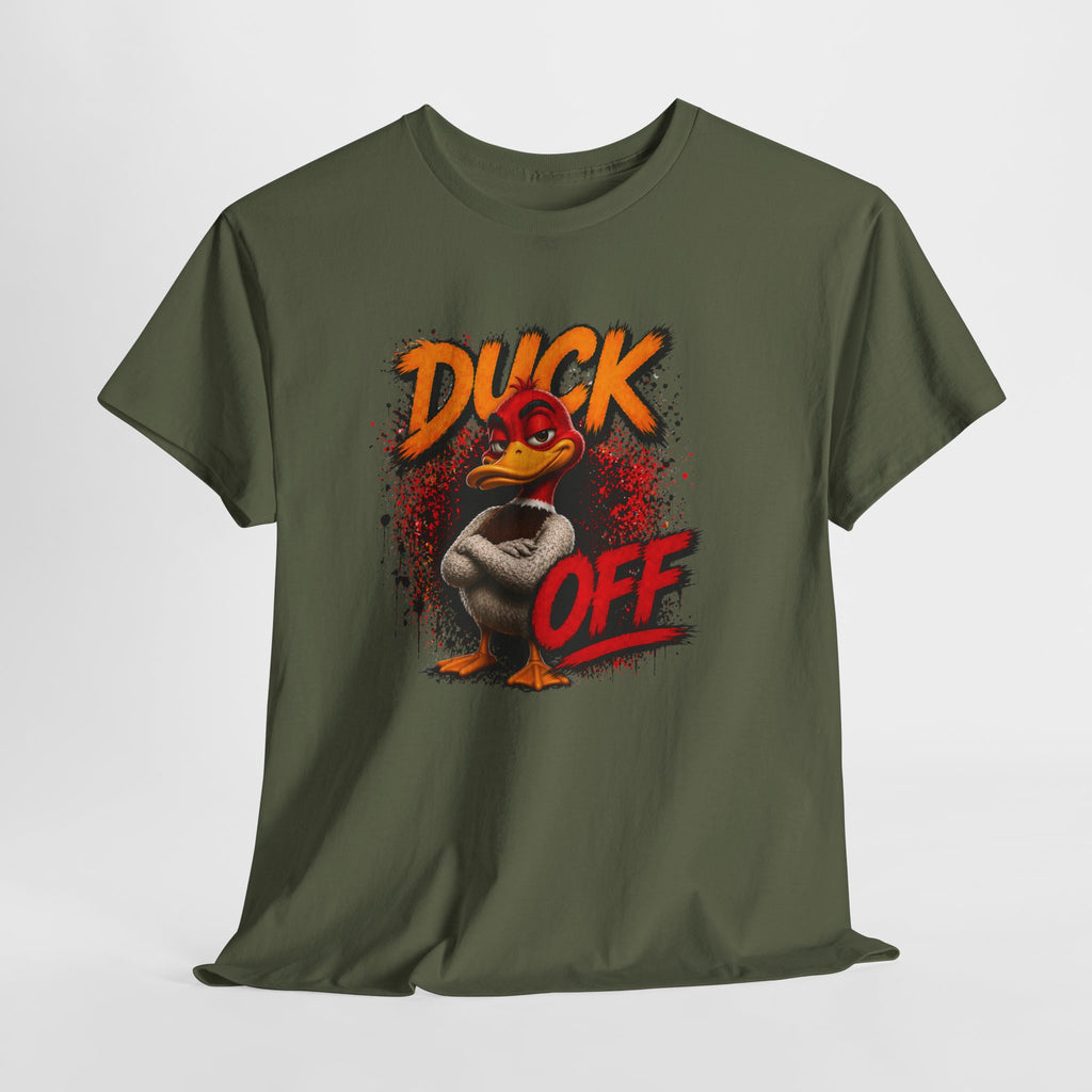 Duck Off Graphic Tee — Funny Angry Duck Shirt Clean Version