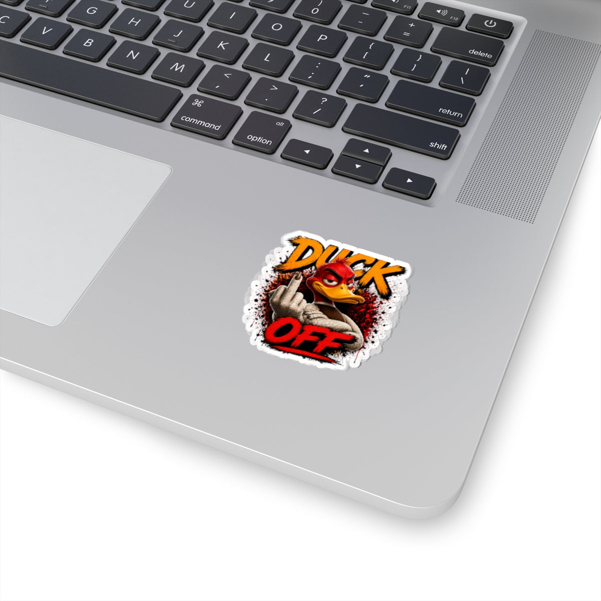 Duck Off Sticker — Rude Duck Middle Finger Kiss-Cut Vinyl Sticker