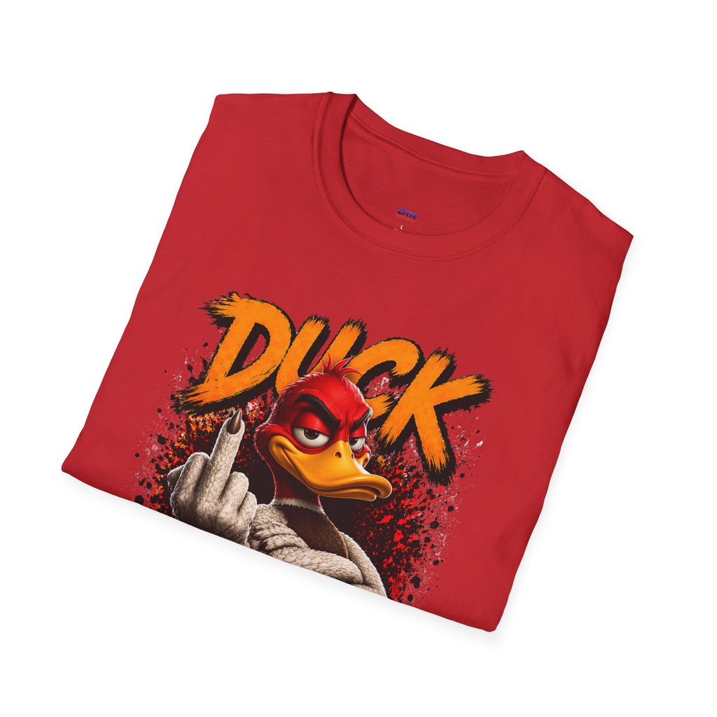 Graphic T-Shirt — 'Duck Off' Angry Duck Middle Finger Design