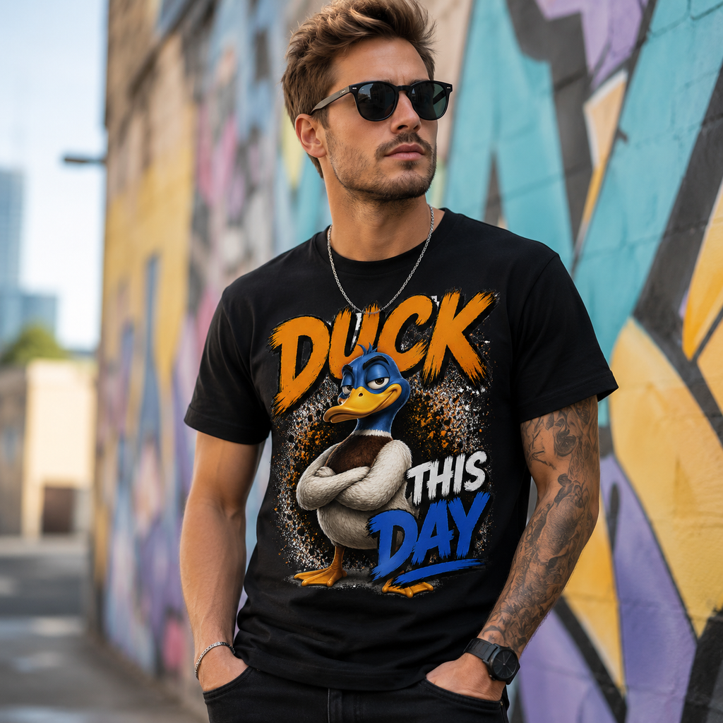 Duck This Day T‑Shirt – Funny Cartoon Duck Graphic Tee