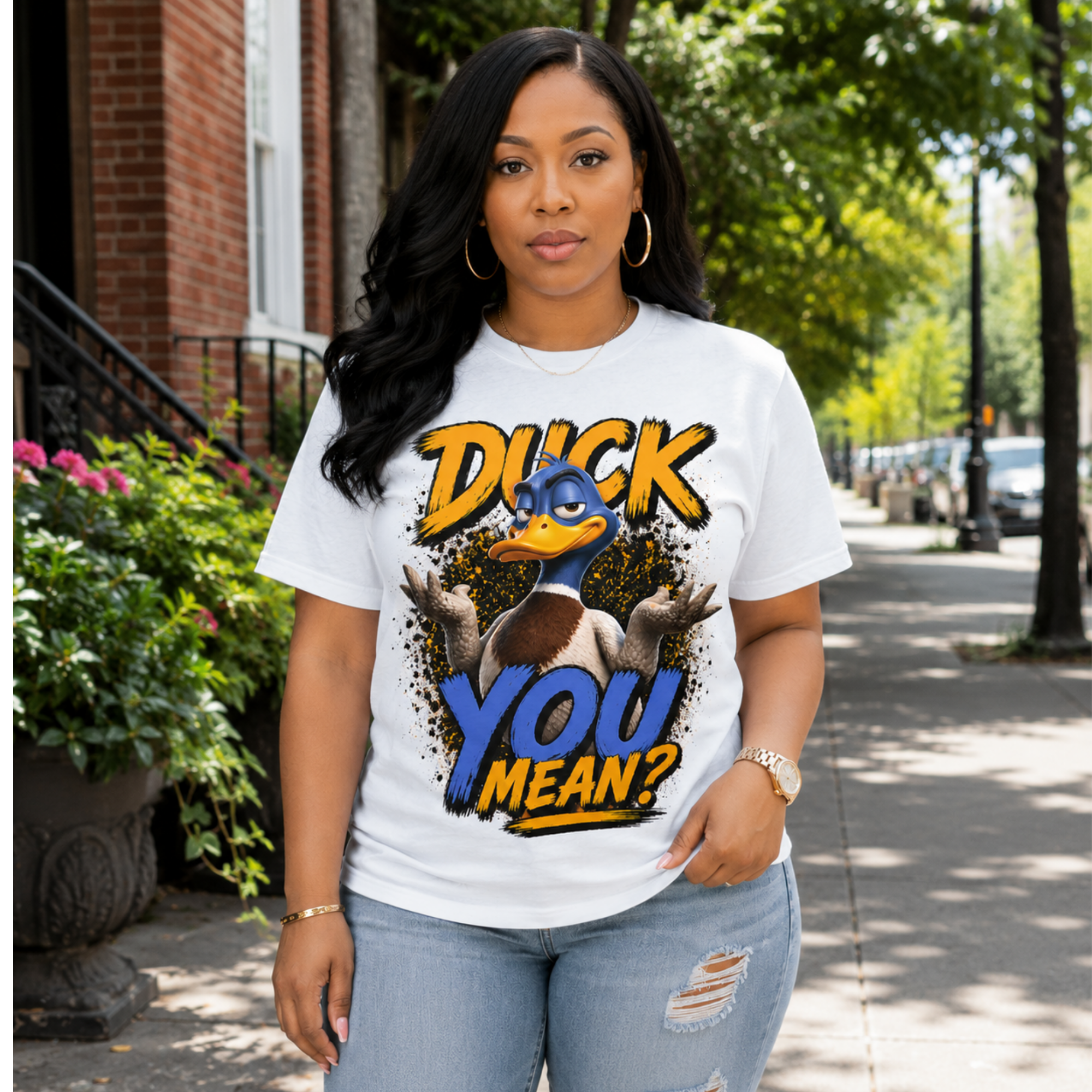Duck You Mean Funny Duck Graphic T-Shirt