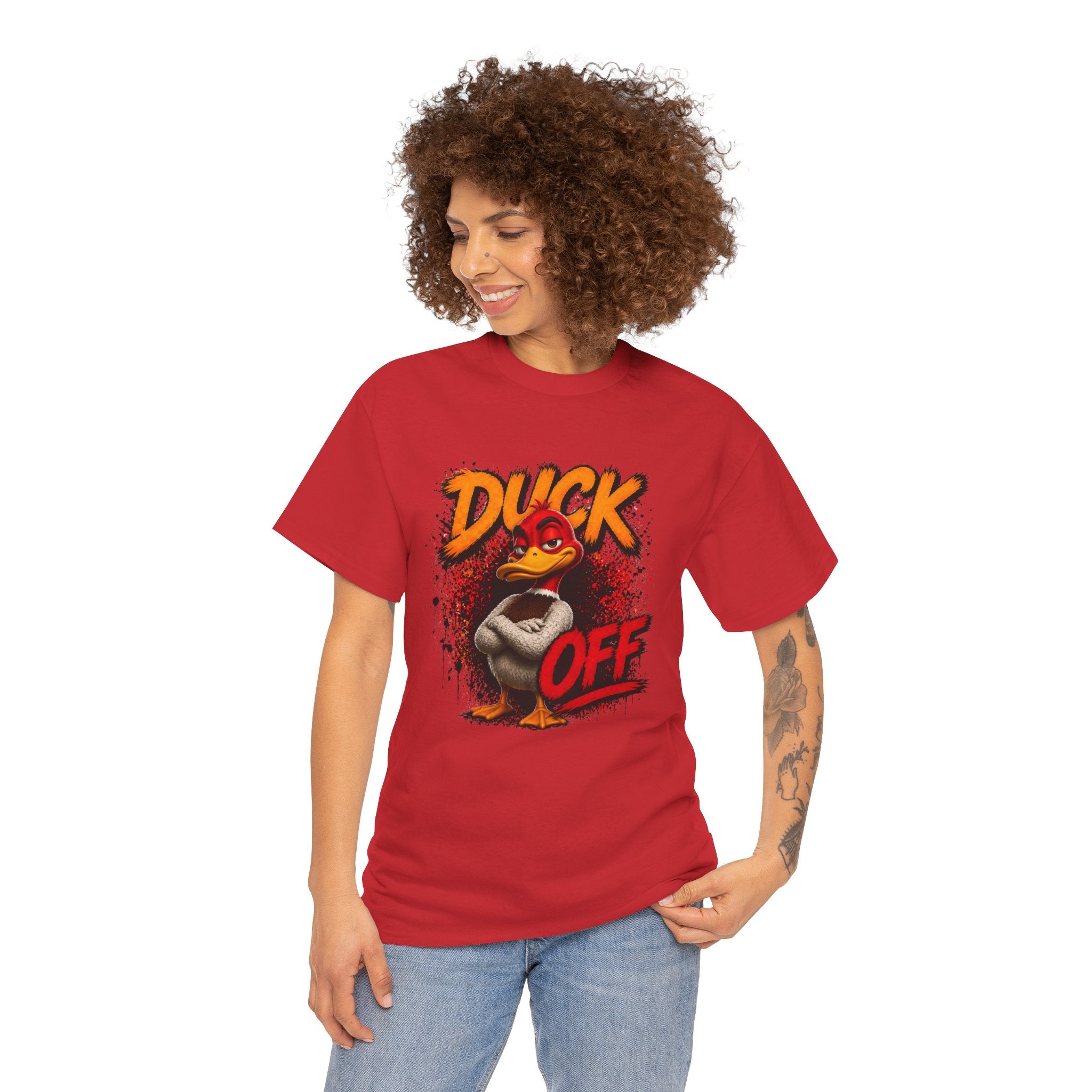 Duck Off Graphic Tee — Funny Angry Duck Shirt Clean Version